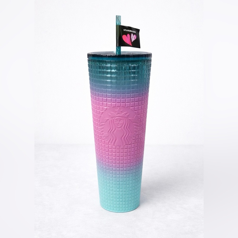 Starbucks Summer 2021 Blue Purple Ombre Studded Tumbler Venti 24oz NWT - Picture 2 of 3